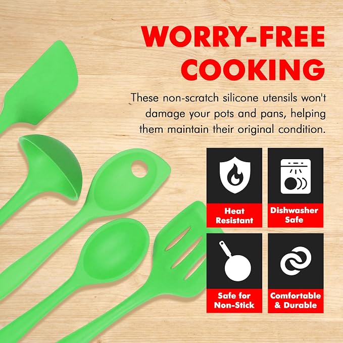 Chef Craft Premium Silicone Kitchen Tool and Utensil Set, 5 Piece - Image 3