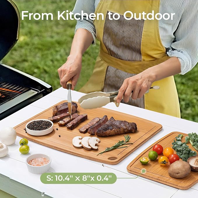 Keechee Dishwasher Safe Bamboo Cutting Boards Durable Lightweight Wood Cutting - Image 5