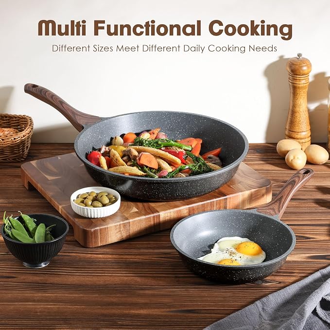 SENSARTE Nonstick Frying Pan Skillet, Swiss Granite Coating Omelette Pan - Image 6