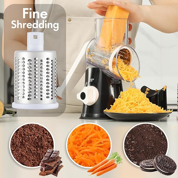 Cheese Grater Hand Crank, Rotary Vegetable Shredder - Image 3