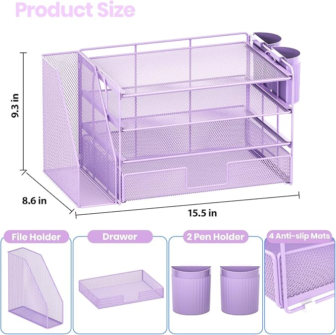 OPNICE Desk Organizer, 4-Tier Desktop File Organizer - Image 4