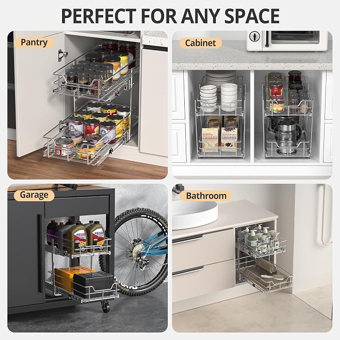 ZOINLIY Pull Out Cabinet Organizer, Versatile Slide Out Kitchen Organizers and - Image 6