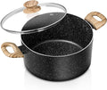 MICHELANGELO Stock Pot with Lid, 5 Quart Cooking Pot Nonstick, Granite Soup by Michelangelo