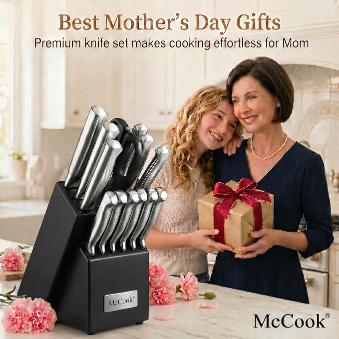 McCook® Knife Sets, German Stainless Steel Knife Block Sets - Image 2