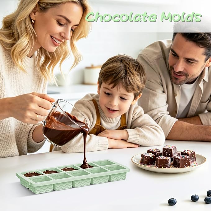 Doasuwish Ice Cube Trays with Lid, 3 Pack 10 Cubes 2 Tbsp. Silicone Ice Cube - Image 7