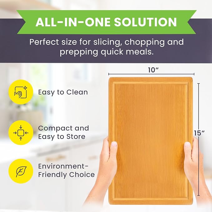 Bamboo Cutting Board – 15 Inch Wood Cutting Boards - Image 2