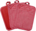 Pot Holders Yarn-Dyed Set of 3 Non Slip Silicone Kitchen Lines Heat Resistant by REDLMLDETA