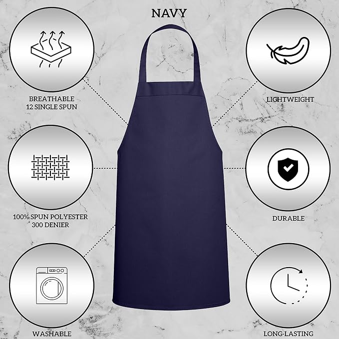 GREEN LIFESTYLE 120 Pack Professional Chef Apron– Grilling Aprons - Image 3
