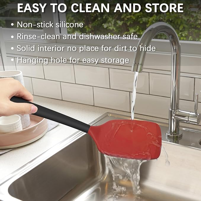 Coukre 2 Pack Silicone Spatula Set, High Heat Resistant, BPA Free Kitchen - Image 5
