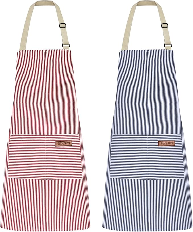 2Pack Adjustable Kitchen Apron for Women Men by ZAIORD