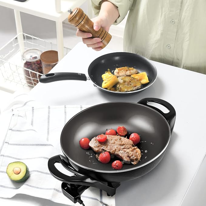 OVENTE Electric Wok with Nonstick Coating, 13 Inch Family-Sized Skillet - Image 9