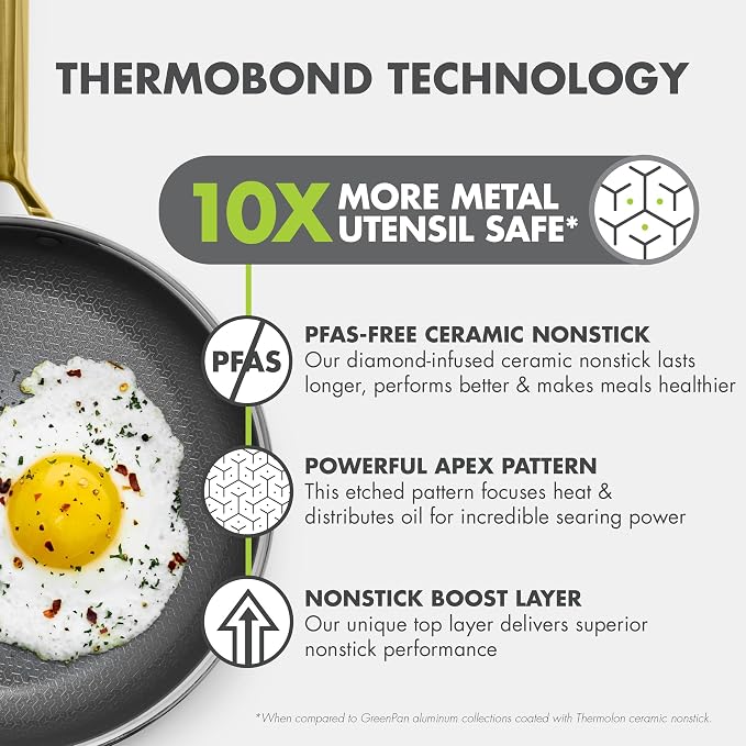 GreenPan Hybrid 10” Nonstick Stainless Steel Frying Pan Skillet, APEX Tri-Ply - Image 8
