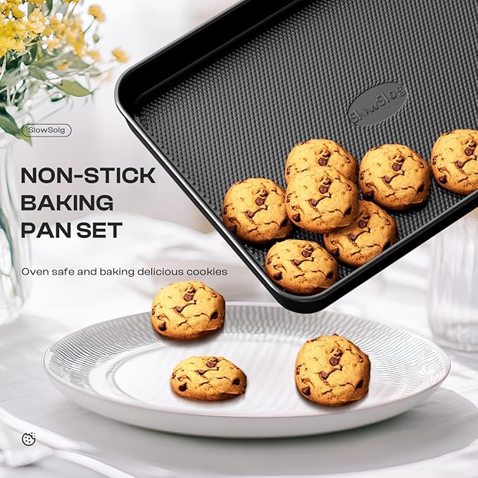 Nonstick Baking Pans Set, 8-Piece Stackable Bakeware Sets, Non-Toxic Oven Pan - Image 5