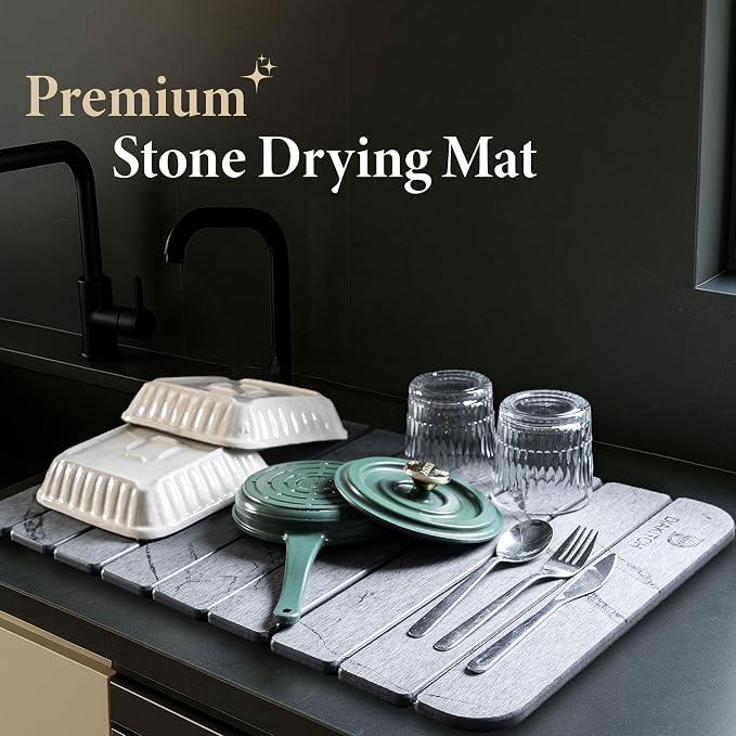 Stone Drying Mat for Kitchen Counter – Super Absorbent Stone Dish Drying Mat - Image 4