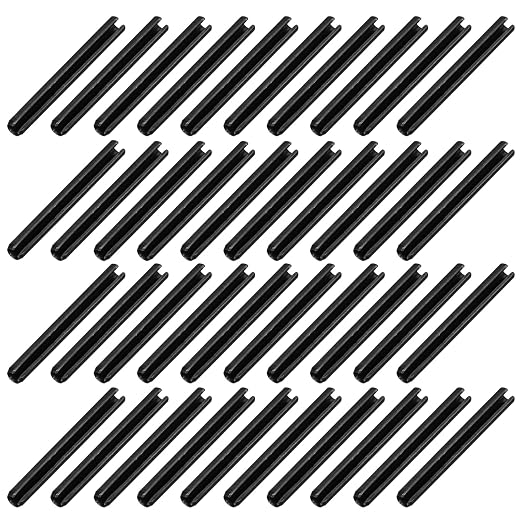 MECCANIXITY 60Pcs Slotted Split Roll Pins 4/25 Inch Dia. 1-3/5 Inch Length 65Mn by MECCANIXITY
