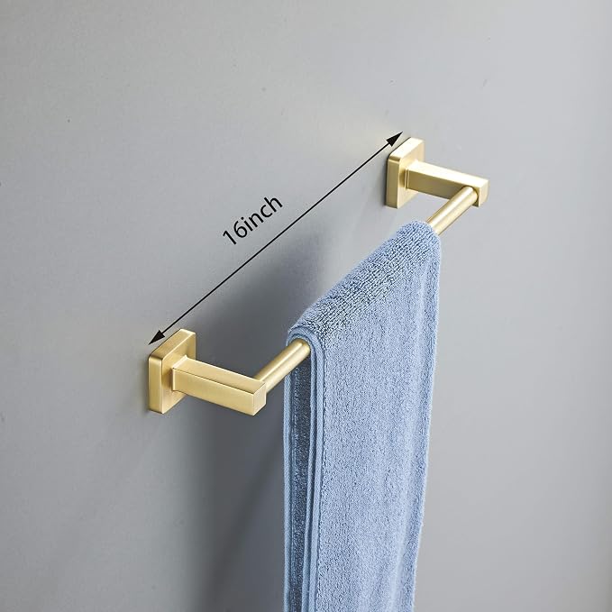 Brusehd Light Gold Bathroom Hardware Set 4 Pieces, Towel Bar Set Stainless - Image 2