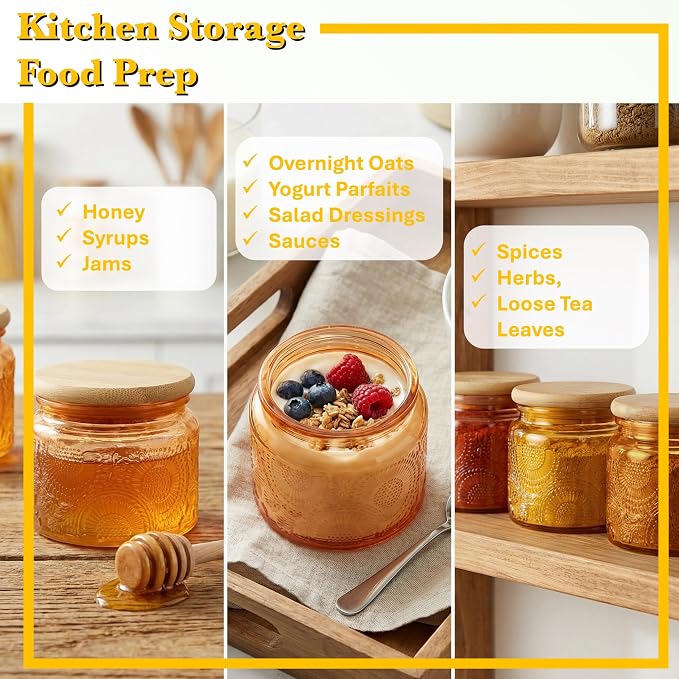 4 oz Amber Mini Glass Jars - Image 2