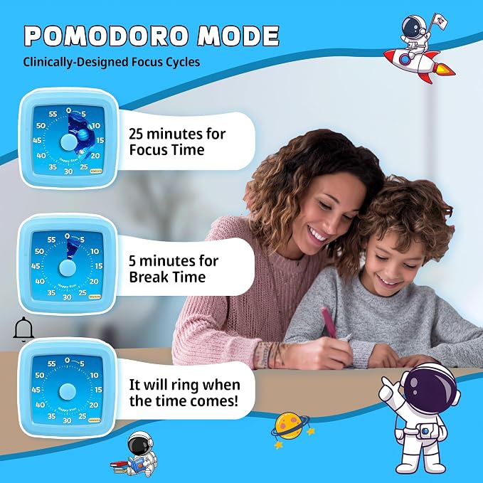 Visual Timer for Kids, 60-Minute Countdown Timer for Classroom Office Kitchen - Image 4