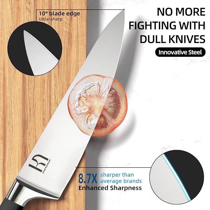KnifeSaga Knife Set, Japanese High Carbon Stainless Steel Set of Knives - Image 3