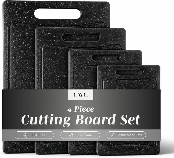 COOK WITH COLOR Non-Slip Cutting Board Set – Kitchen Essentials with Easy Grip by CookwithColor
