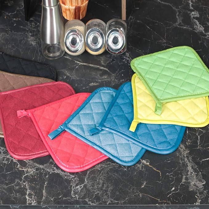 Joyhalo 6 Pack Pot Holders for Kitchen, Cotton Oven Holder - Image 6