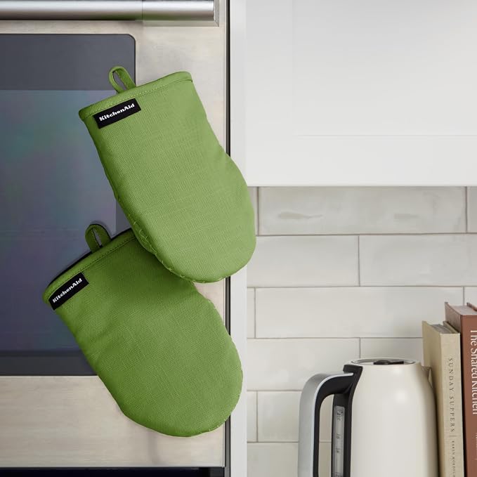 KITCHENAID Gourmet Series Gridlines Mini Oven Mitts 2-Pack Set, Heat Resistant - Image 5