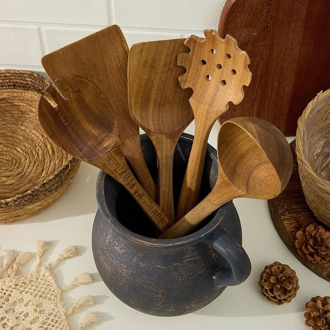 MIYUKI Rustic Kitchen Utensil Holder - Image 5