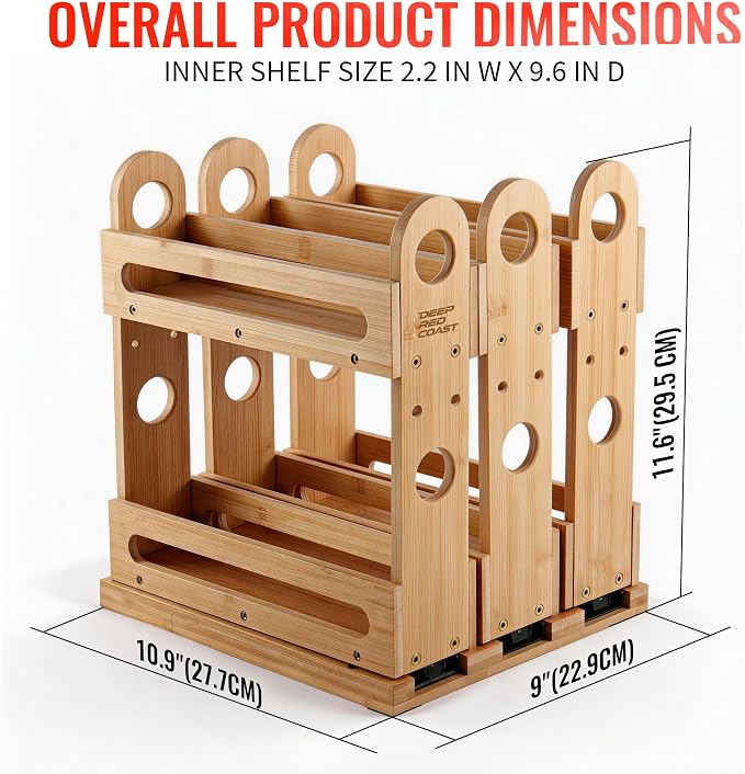 Pull Out Spice Rack Organizer for Cabinet Wide Slide Out Seasoning Rack Fits - Image 2