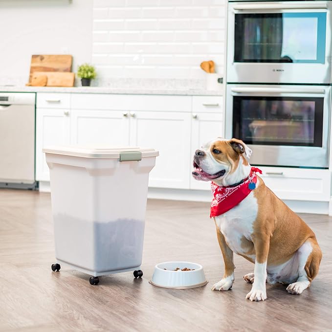 IRIS USA Dog Food Storage Container 58 lbs, Attachable Wheels, - Image 5