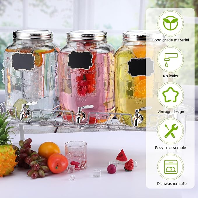 Lallisa 3 Pcs 2.5 Gallon Beverage Dispensers - Image 4