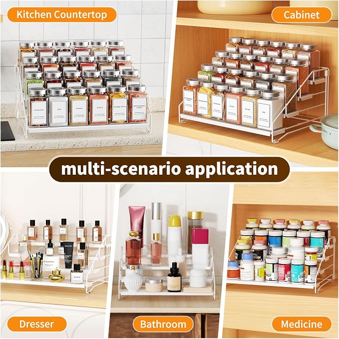 BOIVSHI Tiered Spice Rack, 4 Tier Spice Shelf Organizer - Image 7