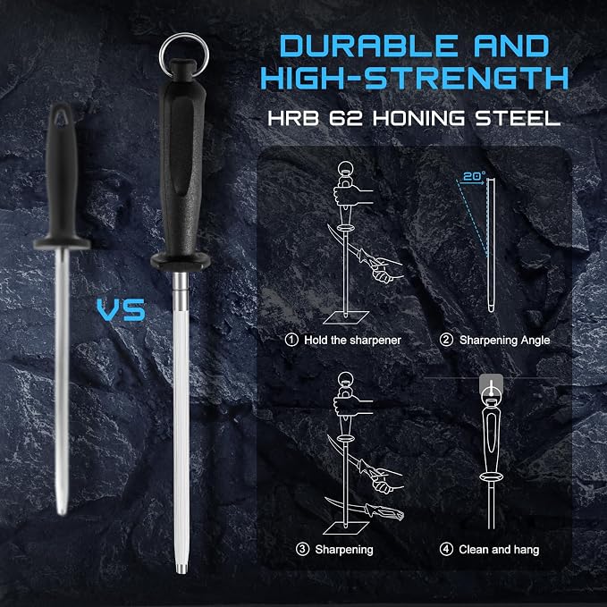 Fillet Knife Kit Combo, Fishing Knives and Honing Rod, Ultra-Sharp G4116 German - Image 5
