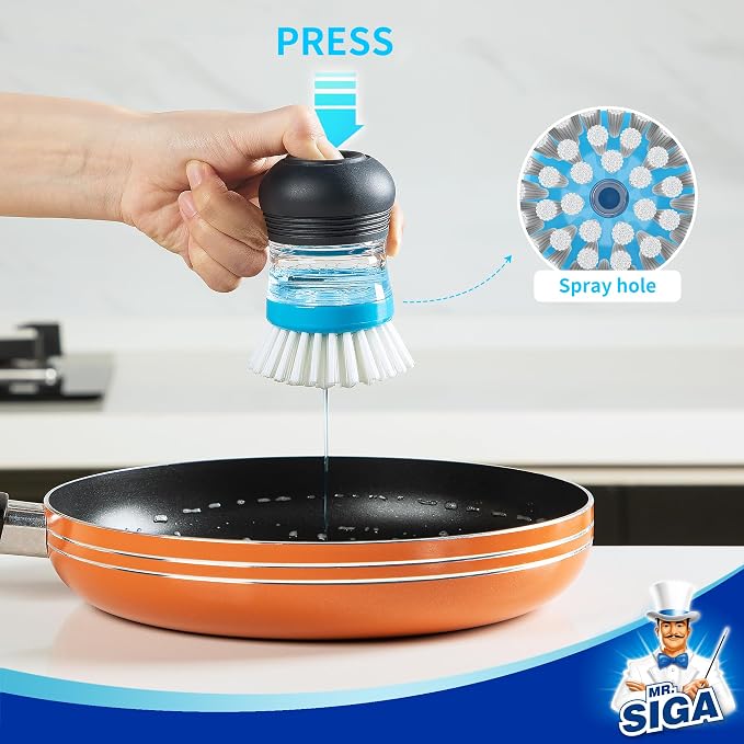 MR.SIGA Soap Dispensing Palm Brush, Kitchen Brush - Image 3