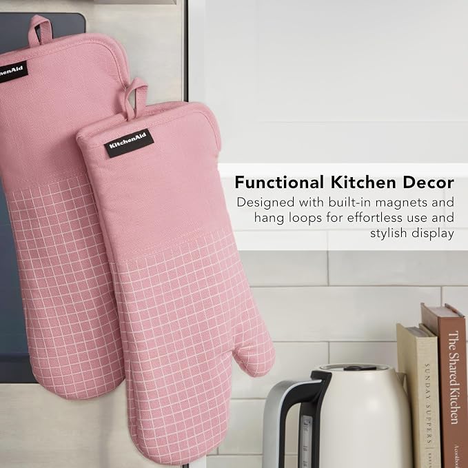 KITCHENAID Gourmet Series Gridlines Oven Mitts 2-Pack Set, Heat Resistant up to - Image 6