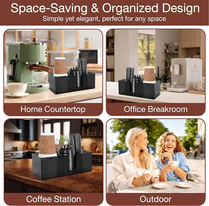 Acrylic Coffee Cup Holder for Countertop, 3 Slots Acrylic Coffee Bar - Image 7