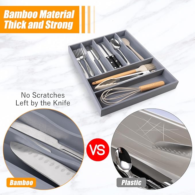 Kitchen Silverware Drawer Organizer and Storage Organizador Small De Cucharas y - Image 4
