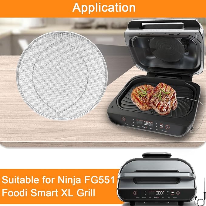 Splatter Shield for Ninja FG551 Foodi Smart XL Grill, Replacement Stainless - Image 3