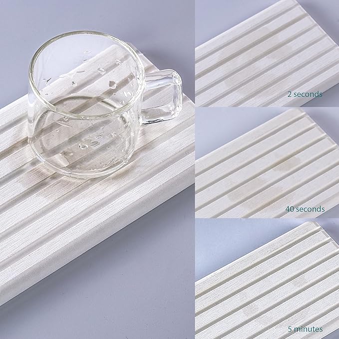NiuYichee 2 PCS Water Absorbent diatomite Coasters, 8.3" x 4" Water Absorbing - Image 6