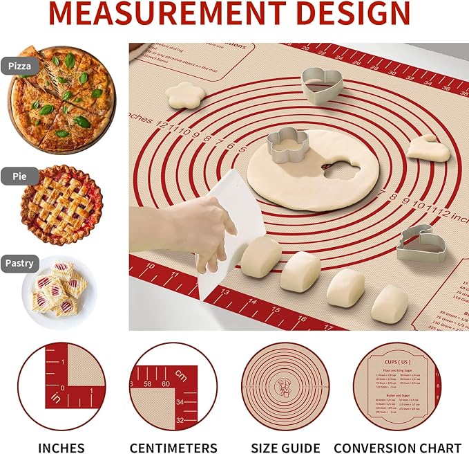 Non Stick Silicone Pastry Mat, Dough Mat - Image 4