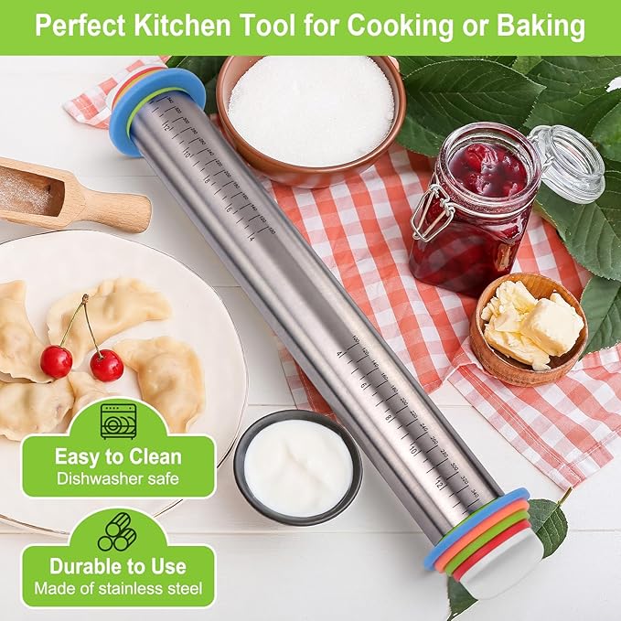Adjustable Rolling Pin with Thickness Rings - Image 5