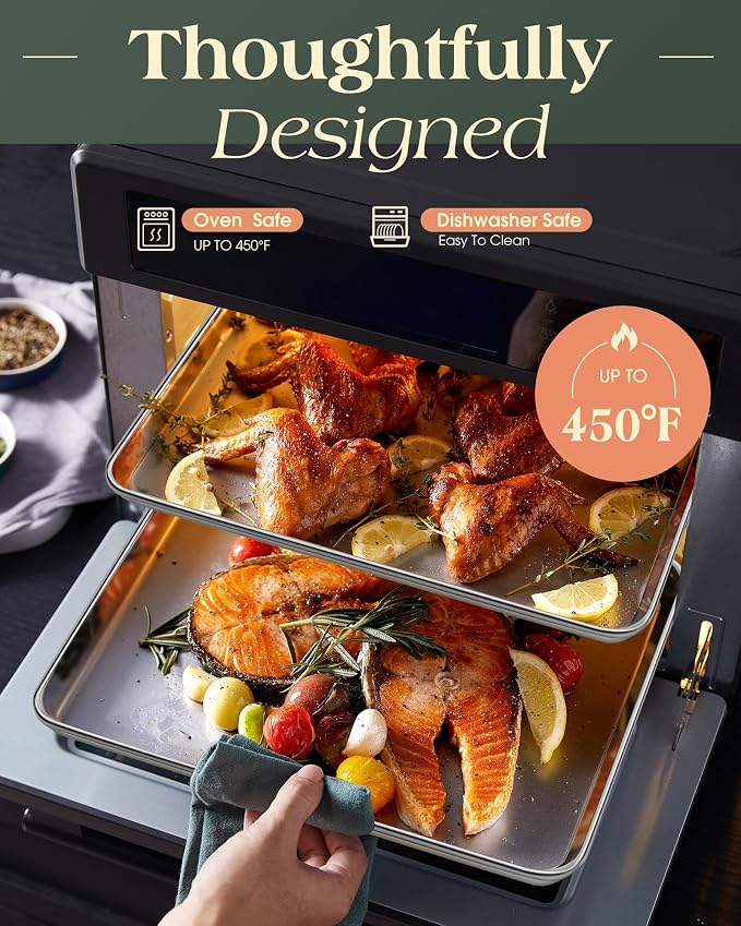 Baking Sheet Set of 2, Commercial Grade Stainless Steel Cookie Sheets - Image 6
