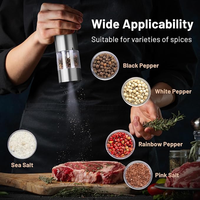 SIMPLETASTE Electric Salt and Pepper Grinder Set - Image 7