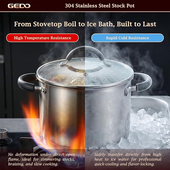 GEDO Food-Grade 304 Stainless Steel Stock Pot, Thickened Cooking Pot - Image 6