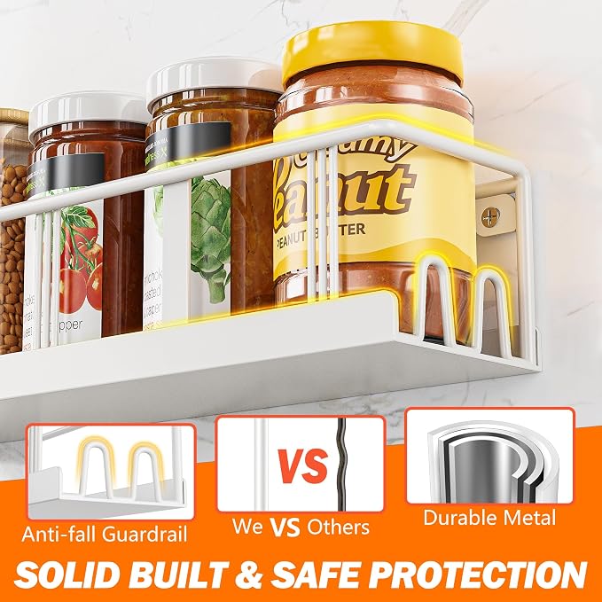 Bunoxea Spice Rack Wall Mounted 3 Pack, Space-Saving Spice Organizer - Image 4