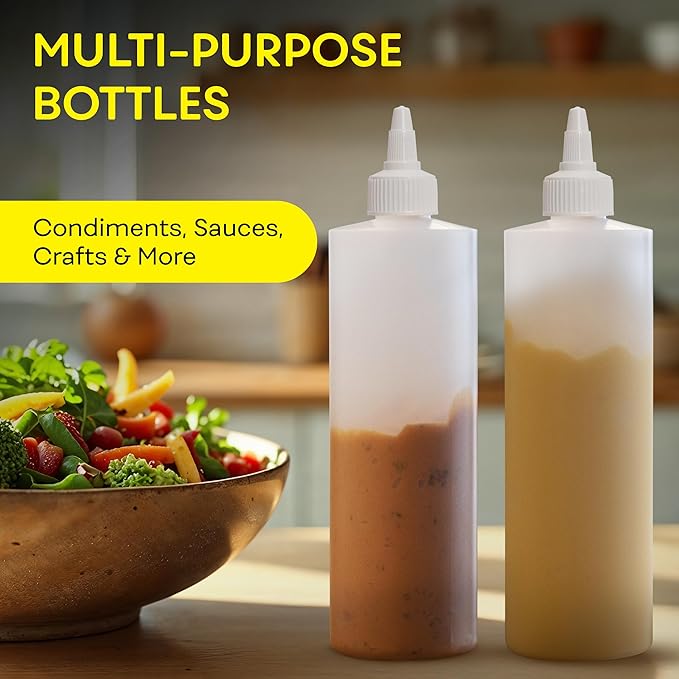 BRIGHTFROM Condiment Squeeze Bottles, 16 OZ Empty Squirt Bottle - Image 4