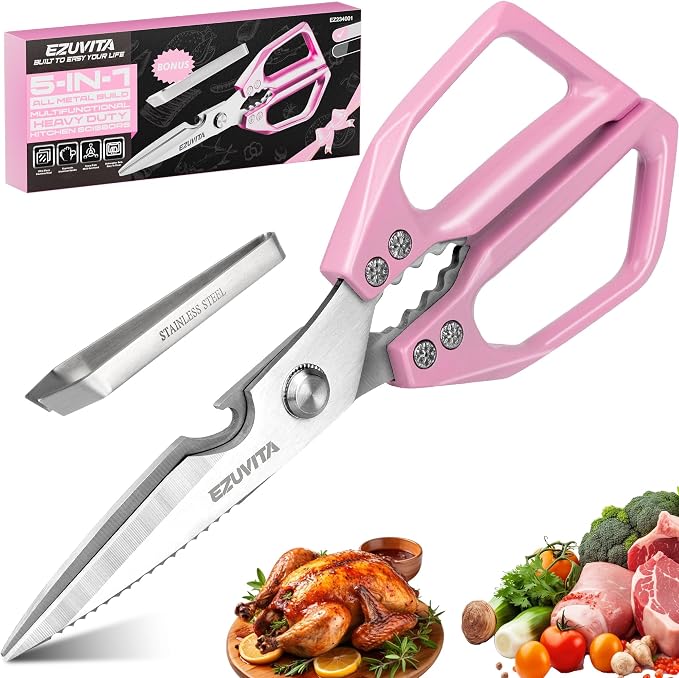 5-in-1 Multifunctional Heavy-Duty Korean Kitchen Scissors by EZUVITA
