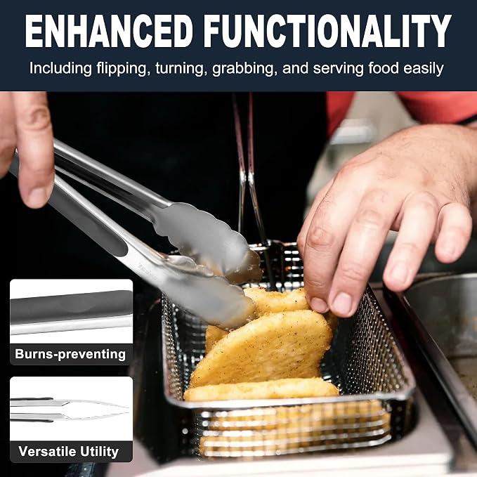Anaeat 3 Pack 7" Mini Stainless Steel Locking Tongs - Image 7