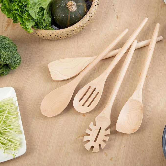 2PCS Wooden Cooking Spoons, 14 Inch Maple Wooden Spoons - Image 8