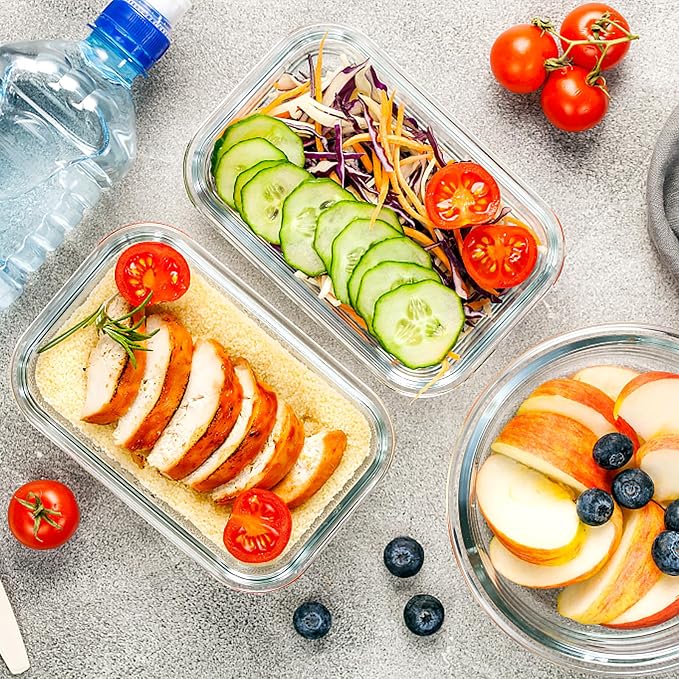VERONES 10Pack Glass Meal Prep Containers, Airtight Glass Lunch Containers - Image 7