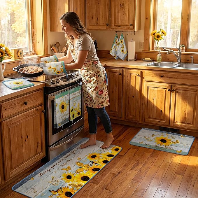 Fourluoo 10 Pcs Sunflower Kitchen Decor and Accessories Set Sunflower Kitchen - Image 4
